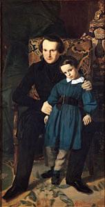 Auguste de Chatillon Victor Hugo with his son Francois Victor China oil painting art
